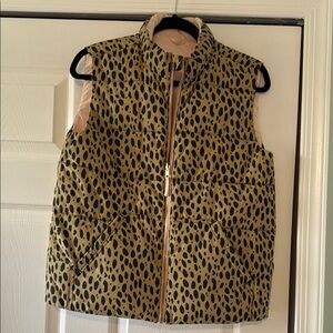 J.Crew Stylish Leopard Print Puffer Vest